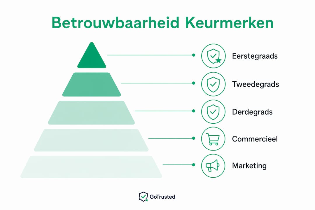 Infographic: de rangorde van keurmerken op betrouwbaarheid